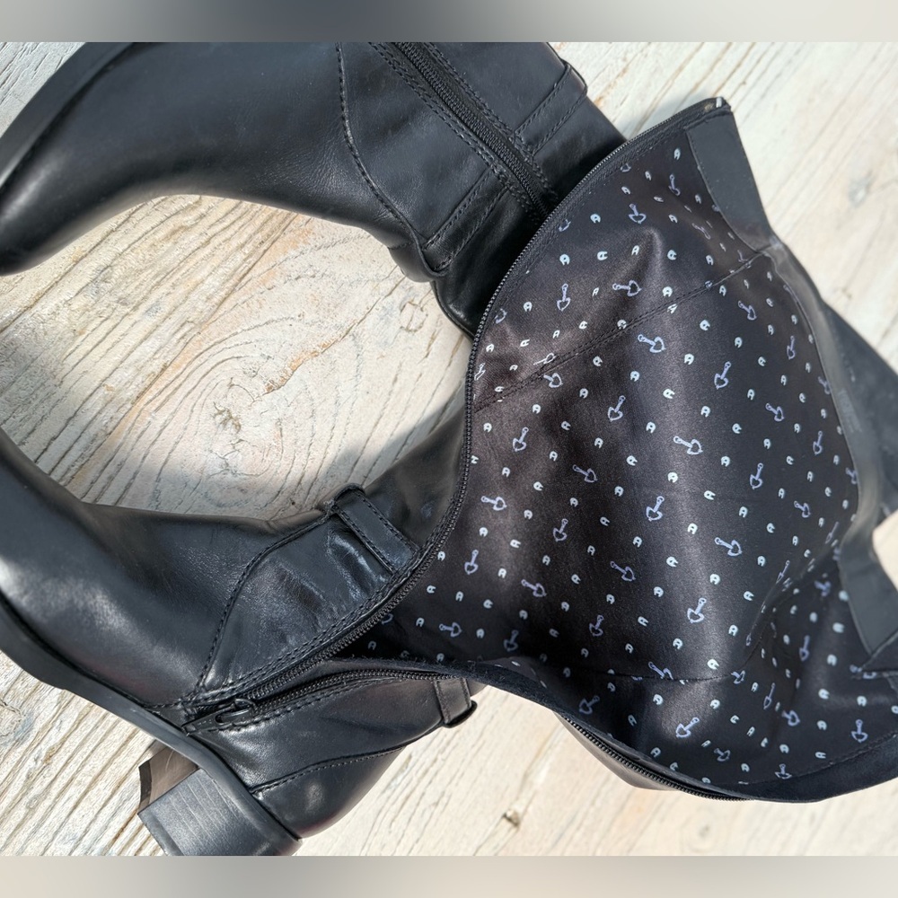 Etienne Aigner Black Leather Knee-High Boots size 6 New - Picture 5 of 9